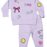 BABY STEPS DOODLE PATCH SET - LILAC