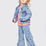 HANNAH BANANA ACID WASH DENIM JACKET WITH RHINESTONES