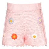 HANNAH BANANA CROCHET TOP AND SHORT SET - PINK