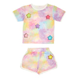 MINI DREAMERS GALAXY STARS TOP AND SHORT SET - TIE DYE
