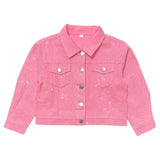 MINI DREAMERS GIANNA CRUSTAL DENIM JACKET - PINK