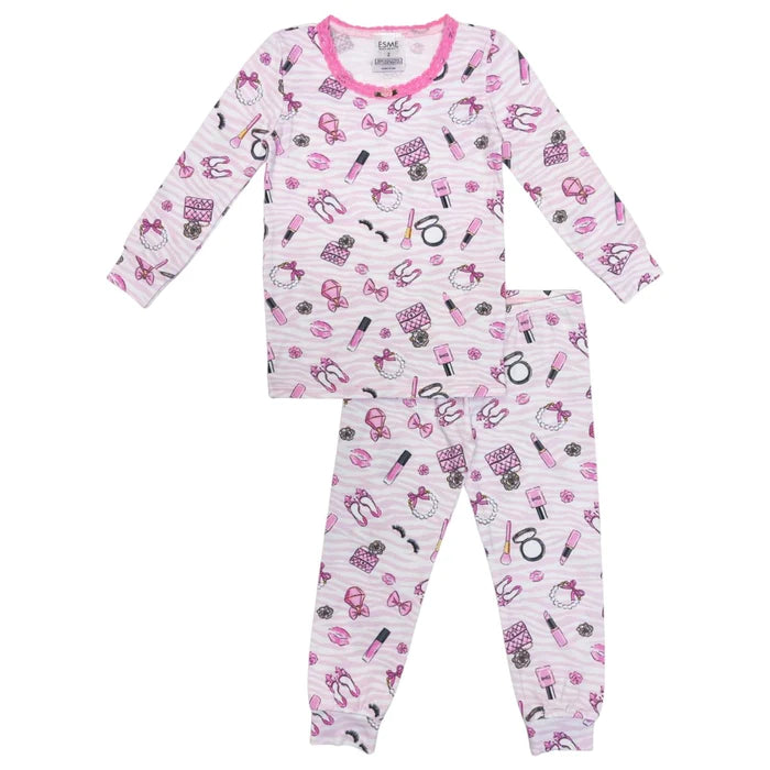 ESME GIRL L/S SLEEVE PAJAMA SET - GLAM