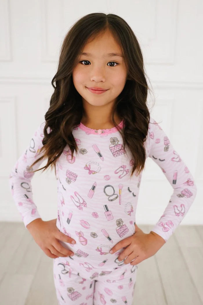 ESME GIRL L/S SLEEVE PAJAMA SET - GLAM