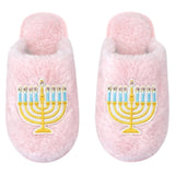 HANNUKAH JEWELED SLIPPERS - PINK