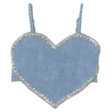 MINI DREAMERS HEART CRYSTAL TOP - DENIM