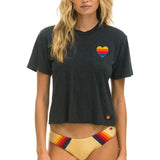 AVIATOR NATION HEART STITCH 5 BOYFRIEND TEE - CHARCOAL