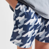 THE DRIP SHOP NAVY HOUNDSTOOTH SHORTS