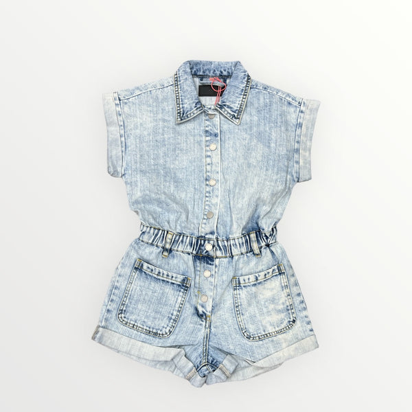BLANK NYC TIME ZONE DENIM ROMPER