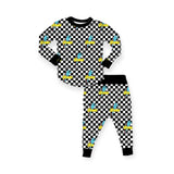 ROWDY SPROUT BAMBOO PAJAMA SET - BOWIE BOLT CHECKER