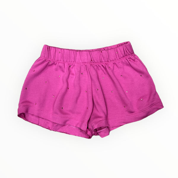 FLOWERS BY ZOE SHORT - DARK PINK/STONES