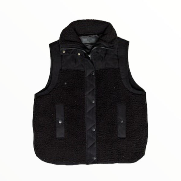BLANK NYC KIDS OUT WALK SHERPA VEST - BLACK
