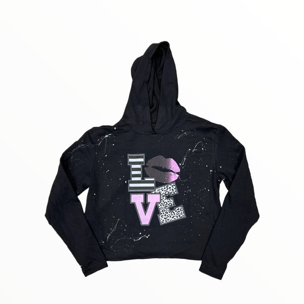 FIREHOUSE PULLOVER HOODIE - BLACK/LOVE LIPS SPLATTER