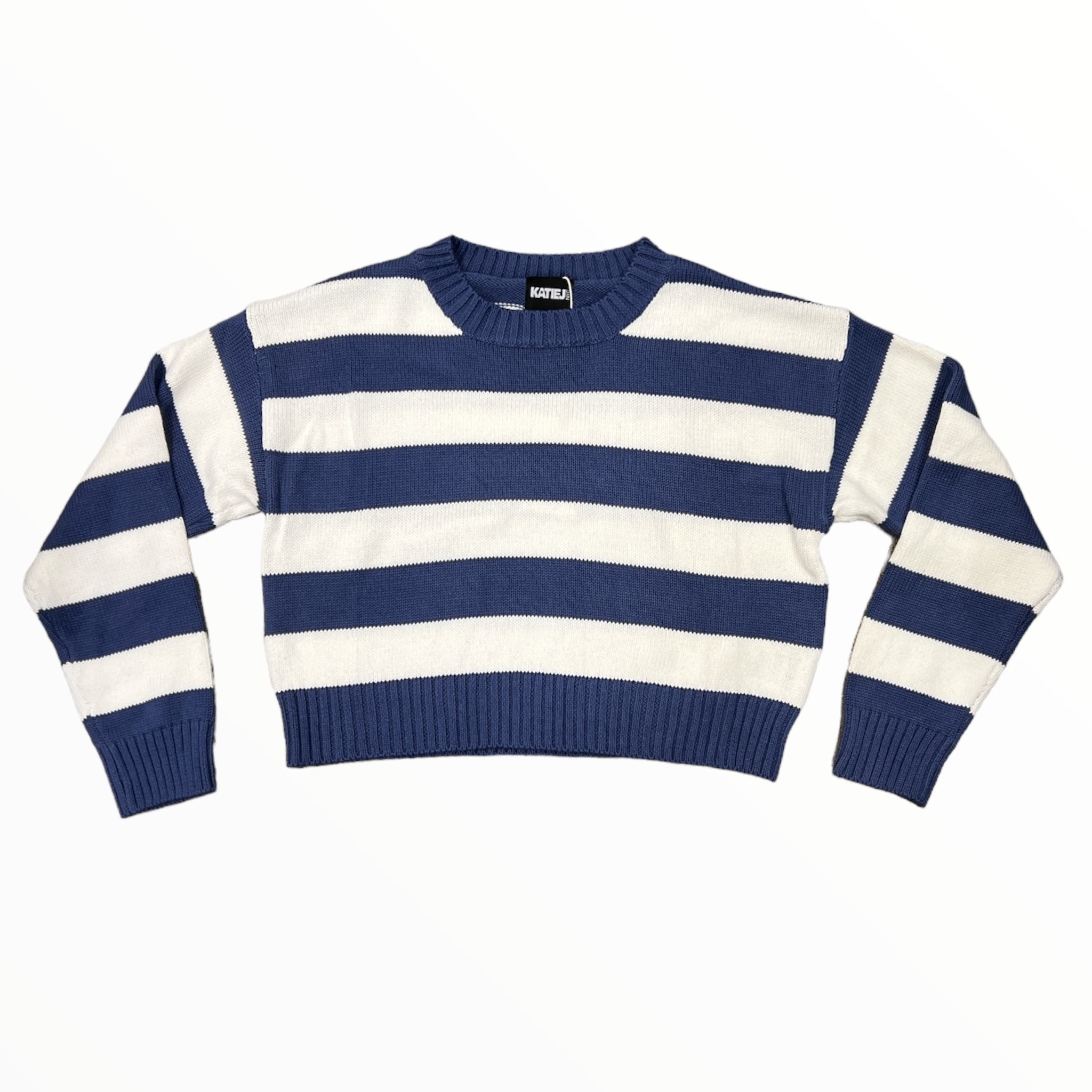 KATIE J MEGAN SWEATER - DENIM/IVORY
