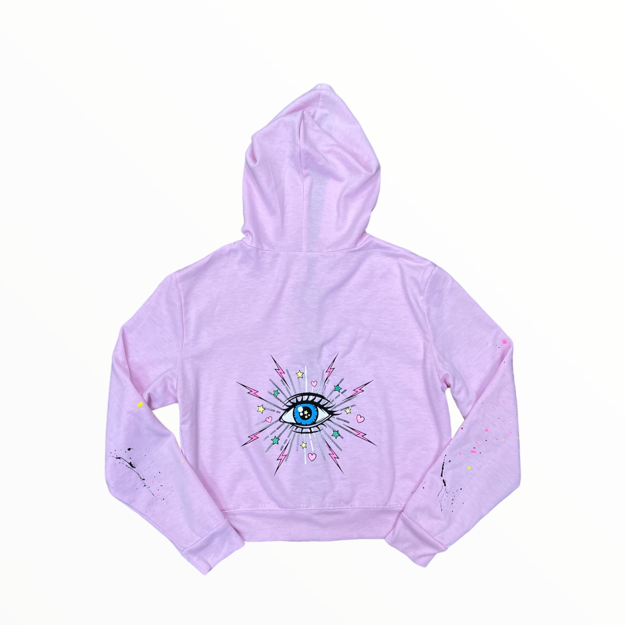 FIREHOUSE ZIP HOODIE -BABY PINK/EVIL EYE
