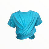 VINTAGE HAVANA TWIST TIE BACK TEE- AQUA
