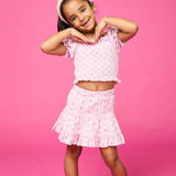 MINI DREAMERS KAYLA FLORAL SMOCKED TOP AND SKIRT SET