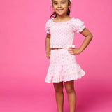 MINI DREAMERS KAYLA FLORAL SMOCKED TOP AND SKIRT SET