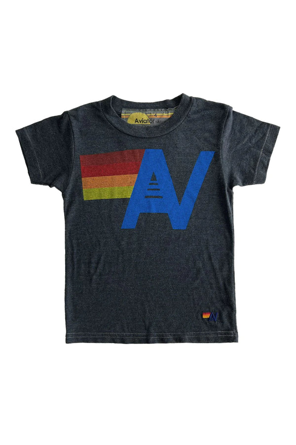 AVIATOR NATION KID'S LOGO TEE - CHARCOAL