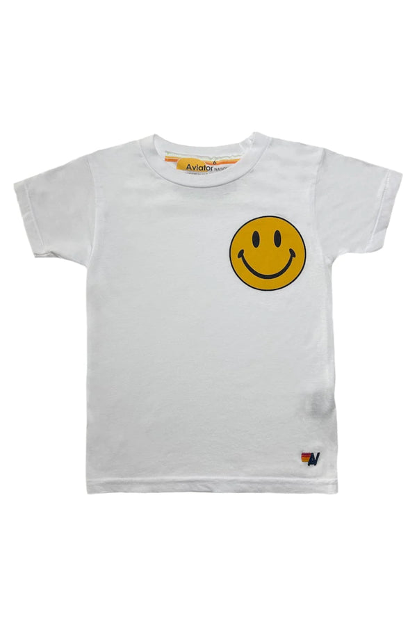 AVIATOR NATION KID'S AVIATOR NATION TEE - WHITE/SMILEY