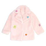 MINI DREAMERS KYLIE SMILE SHERPA COAT - PINK