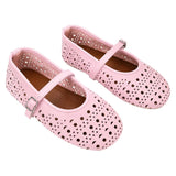 LILY EYELET FLATS - PINK