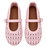 LILY EYELET FLATS - PINK