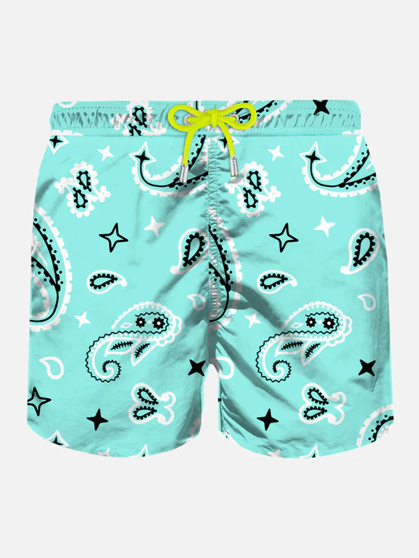 MC2 SAINT BARTH JEAN SWIM TRUNK - MACRO PAISLEY/AQAU