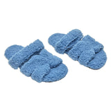 H FUR SANDAL - BLUE