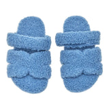 H FUR SANDAL - BLUE