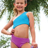 LIMEAPPLE MYLA CRINKLE ONE PIECE SWIMSUIT - TURQUOISE/PURPLE