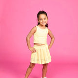MINI DREAMERS NAOMI CRYSTAL STARS TOP AND PLEATED SKIRT SET - YELLOW
