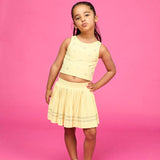 MINI DREAMERS NAOMI CRYSTAL STARS TOP AND PLEATED SKIRT SET - YELLOW