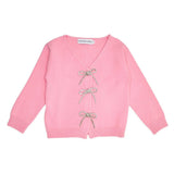 MINI DREAMERS SHAYLEE BOW CARDIGAN - DARK PINK