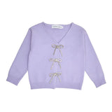 MINI DREAMERS SHAYLEE BOW CARDIGAN - PURPLE
