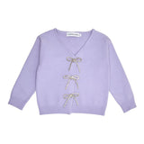 MINI DREAMERS SHAYLEE BOW CARDIGAN - LAVANDER