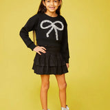 MINI DREAMERS SOPHIE BOW SWEATER - BLACK