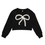 MINI DREAMERS SOPHIE BOW SWEATER - BLACK