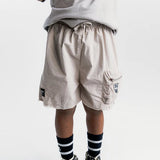 NUNUNU FEATHER CARGO SHORTS - SMOKEY GREY