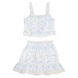 MINI DREAMERS TIFFANY FLORAL BOW TOP AND SKIRT SET