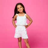 MINI DREAMERS TIFFANY FLORAL BOW TOP AND SKIRT SET