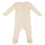 OH BABY ZIPPER POINTELLE FOOTIE - NATURAL