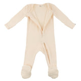 OH BABY ZIPPER POINTELLE FOOTIE - NATURAL