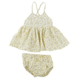 OH BABY! PETITE BOUQUET PARTY DRESS - LEMON