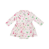 ANGEL DEAR L/S POLO BODYSUIT - PINK GOLF CLUBS