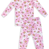 ESME GIRL L/S SLEEVE PAJAMA SET - PINK SANTA COOKIES