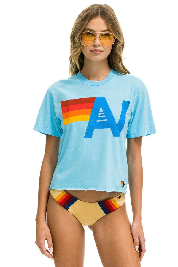 AVIATOR NATION LOGO BOYFRIEND TEE - SKY