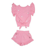 MINI DREAMERS ZOEY STARS TOP AND SHORT SET - PINK