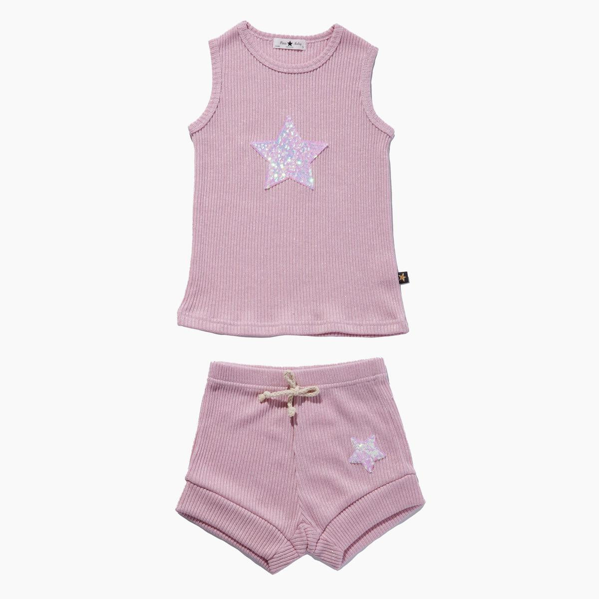 PETITE HAILEY GLITTER STAR SET - PINK