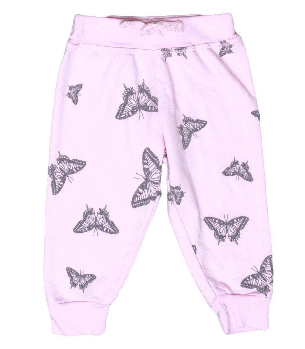 COZII CREW AND JOGGER SET - CANDY PINK BUTTERFLY