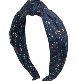 BARI LYNN KNOT HEADBAND - DARK DENIM SPLATTER